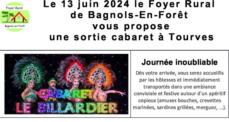 Sortie Cabaret le 13 juin 2024