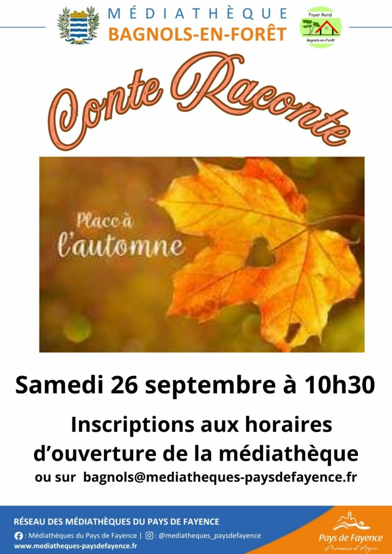Contes Samedi 26 septembre 2026 L&rsquo;Automne